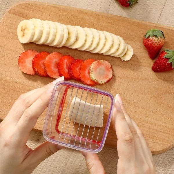 Multifunctional Household Kitchen Fruit And Vegetable Slicer With Push Plate (Red) - Image 9