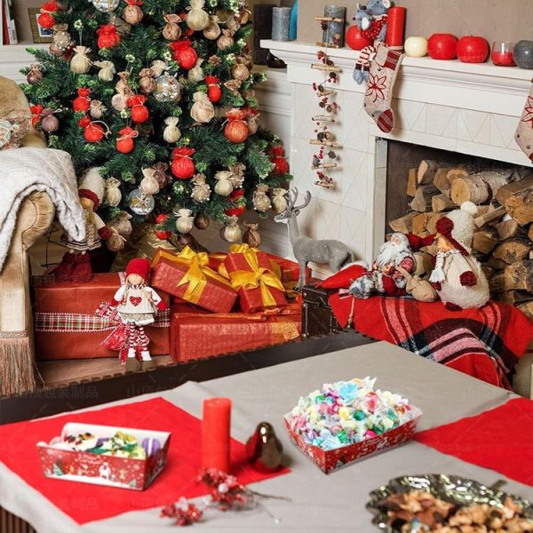 20pcs / Pack Christmas Food Snack Tray Christmas Party French Fries Paper Tray - Image 6