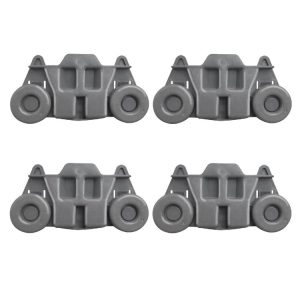 4pcs / Pack W10195416 Lower Dishwasher Wheel Part For Maytag / KitchenAid / Whirlpool / Kenmore Dish Rack (Gray)