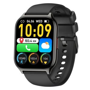 Blood Oxygen / Sleep / Heart Rate Health Monitoring Smart Watch Square Sports Watch (Black)