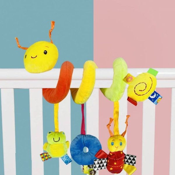 H033B Baby Caterpillar Cot Spiral Toy Cartoon Animal Baby With Rattle Bee Pram Hanging Soothing Toy - Image 2