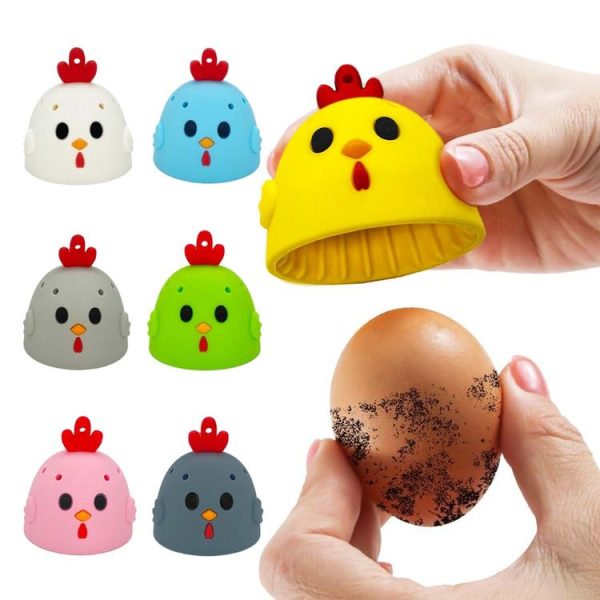 Egg Washer Kitchen Cleaning Tools Silicone Egg Cleaning Brush (Yellow) - Image 2