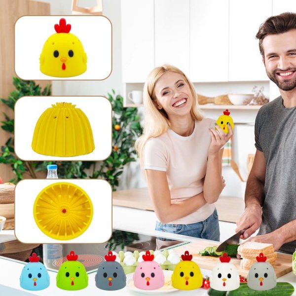 Egg Washer Kitchen Cleaning Tools Silicone Egg Cleaning Brush (Yellow) - Image 5