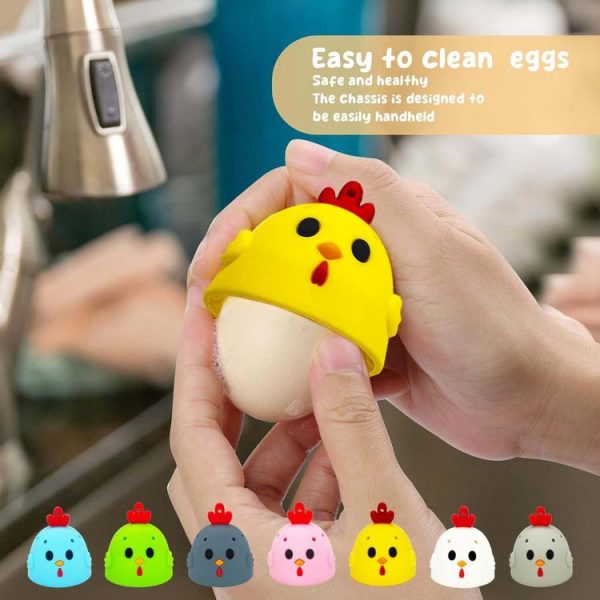 Egg Washer Kitchen Cleaning Tools Silicone Egg Cleaning Brush (Yellow) - Image 7