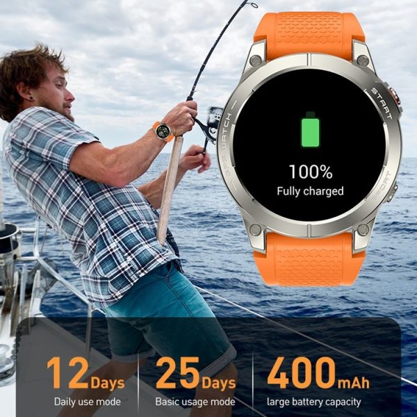 Outdoor Sports Smart Watch 1.43 Inch Ultra HD AMOLED Screen Bluetooth Talking Watch (Black) - Image 10