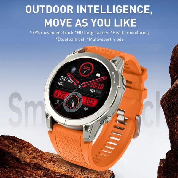 Outdoor Sports Smart Watch 1.43 Inch Ultra HD AMOLED Screen Bluetooth Talking Watch (Black) - Image 2