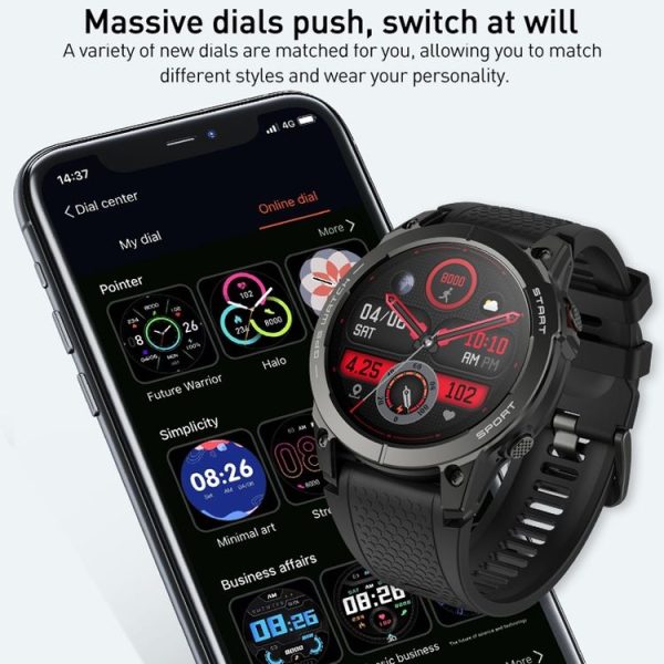 Outdoor Sports Smart Watch 1.43 Inch Ultra HD AMOLED Screen Bluetooth Talking Watch (Black) - Image 3