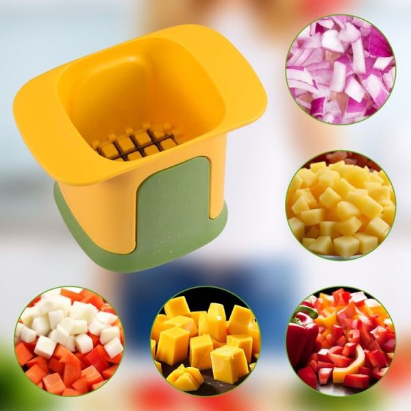Kitchen Household Press Potato French Fries Cutting And Dicing Device (Yellow) - Image 2