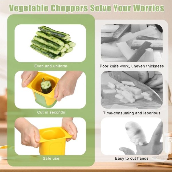 Kitchen Household Press Potato French Fries Cutting And Dicing Device (Yellow) - Image 5