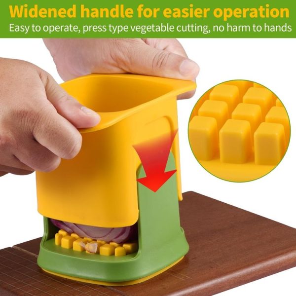 Kitchen Household Press Potato French Fries Cutting And Dicing Device (Yellow) - Image 6