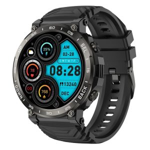 Bluetooth Talk Outdoor Pedometer Exercise Heart Rate Sleep Monitoring Smart Watch (Black)