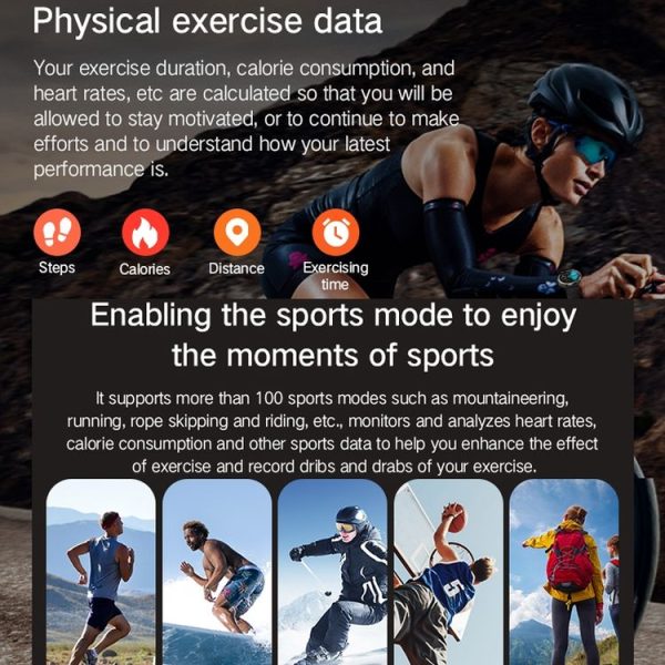 Bluetooth Talk Outdoor Pedometer Exercise Heart Rate Sleep Monitoring Smart Watch (Black) - Image 11