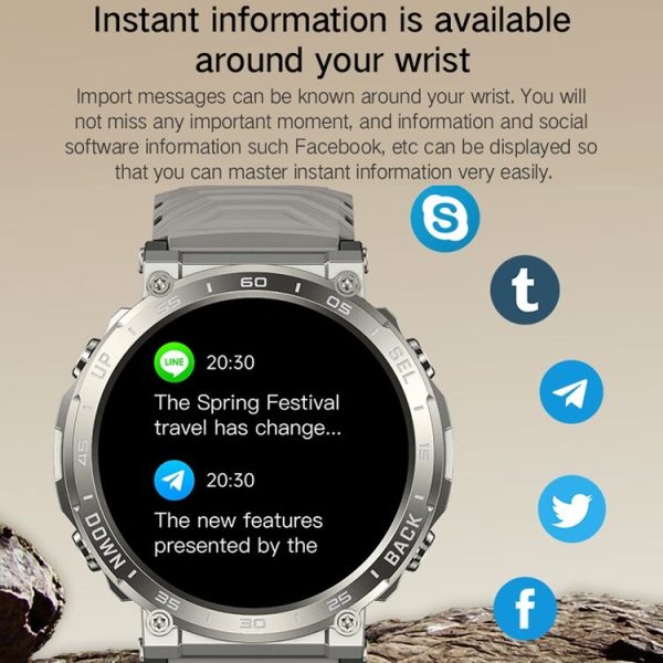 Bluetooth Talk Outdoor Pedometer Exercise Heart Rate Sleep Monitoring Smart Watch (Black) - Image 12