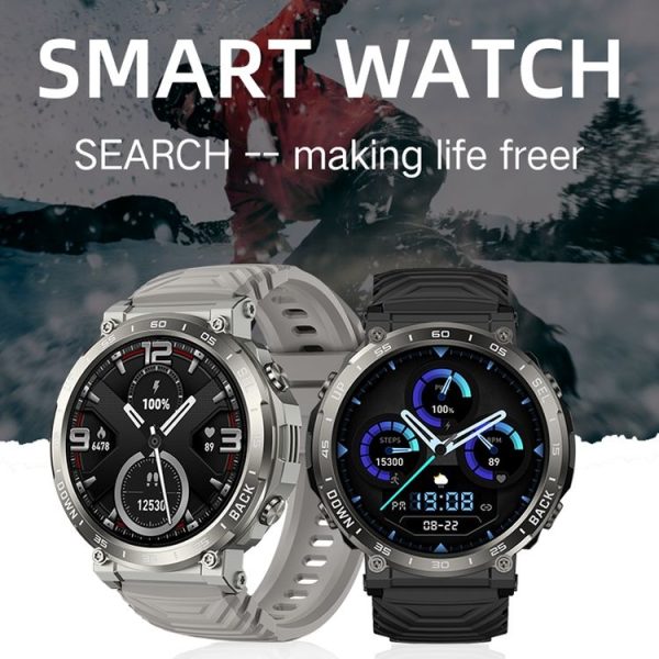 Bluetooth Talk Outdoor Pedometer Exercise Heart Rate Sleep Monitoring Smart Watch (Black) - Image 2
