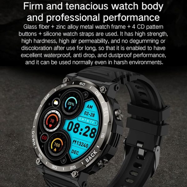Bluetooth Talk Outdoor Pedometer Exercise Heart Rate Sleep Monitoring Smart Watch (Black) - Image 6