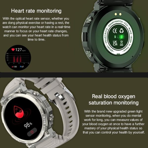 Bluetooth Talk Outdoor Pedometer Exercise Heart Rate Sleep Monitoring Smart Watch (Black) - Image 9