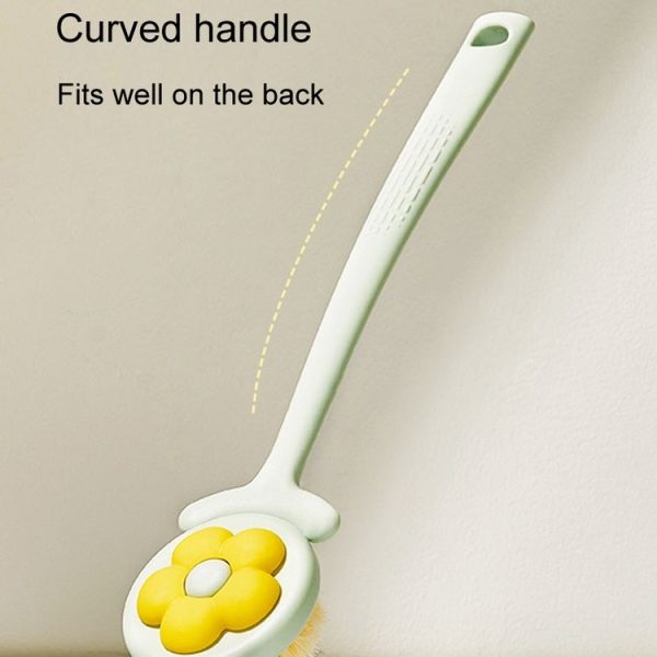 Household Bathroom Long Handle Soft Bristle Flower Shower Brush (Green) - Image 4