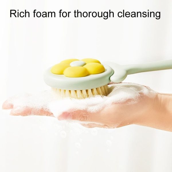 Household Bathroom Long Handle Soft Bristle Flower Shower Brush (Green) - Image 6