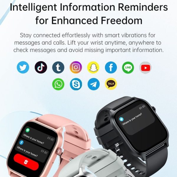 Bluetooth Talk HD Large Screen Heart Rate Oxygen Monitoring Multi-Sport Mode Smart Watch (Black) - Image 12