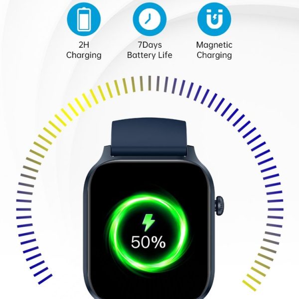 Bluetooth Talk HD Large Screen Heart Rate Oxygen Monitoring Multi-Sport Mode Smart Watch (Black) - Image 5
