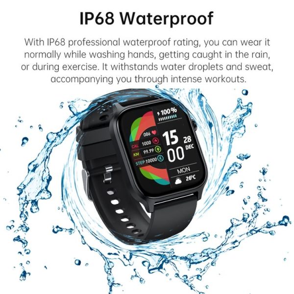 Bluetooth Talk HD Large Screen Heart Rate Oxygen Monitoring Multi-Sport Mode Smart Watch (Black) - Image 6