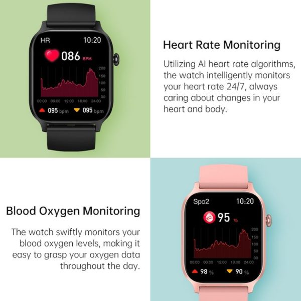 Bluetooth Talk HD Large Screen Heart Rate Oxygen Monitoring Multi-Sport Mode Smart Watch (Black) - Image 9