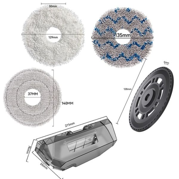 Dreame X40 / X40 Pro Robot Vacuum Replacement White Rag - Image 3