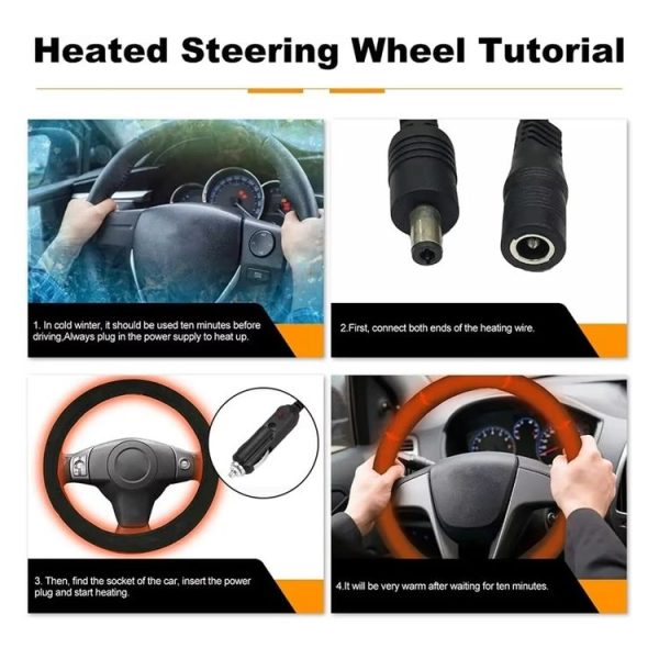 38cm Rayhong Universal Car Quick-heating Heated Steering Wheel Cover - Image 5