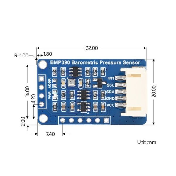 Waveshare 24658 BMP390 High Precision Barometric Pressure / Altitude / Temperature Measuring Sensor - Image 2
