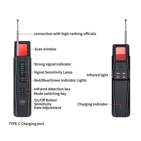 Hidden Camera Detector GPS Tracker Detector 5 Levels Sensitivity Adjustable - Image 15