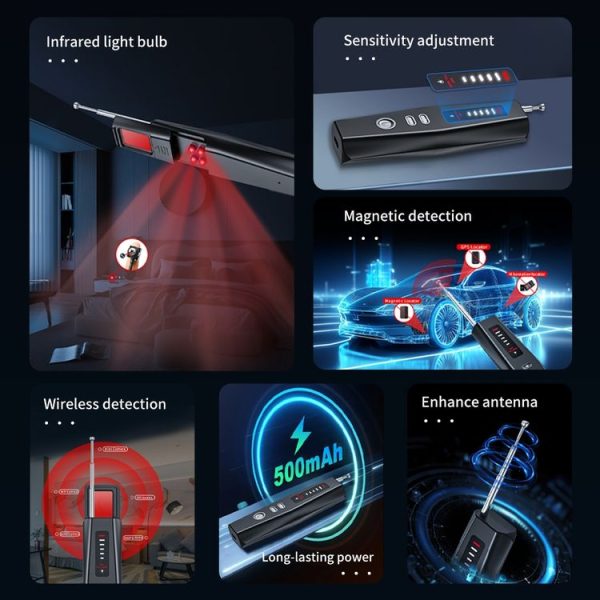 Hidden Camera Detector GPS Tracker Detector 5 Levels Sensitivity Adjustable - Image 3
