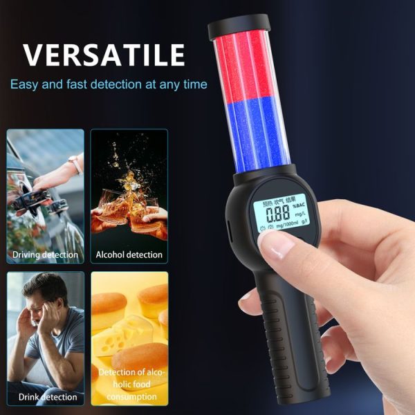 Portable Personal Alcohol Tester High-precision Breathalyzer with Alarm Light English Version - Image 7
