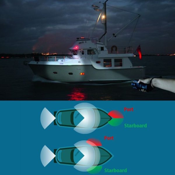 Marine Navigation Warning Light Signal LED Yacht Light, Color: White Shell Green - Image 10