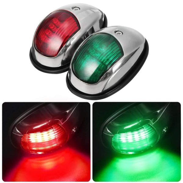Marine Navigation Warning Light Signal LED Yacht Light, Color: White Shell Green - Image 5