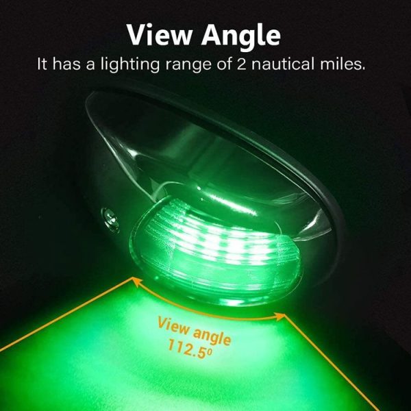 Marine Navigation Warning Light Signal LED Yacht Light, Color: White Shell Green - Image 6