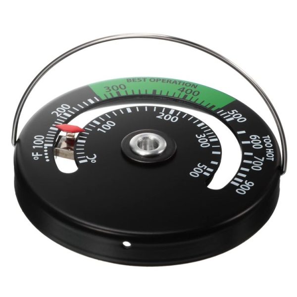 Magnetic Fireplace Thermometer Temperature Monitor (Black) - Image 2