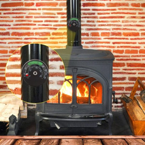 Magnetic Fireplace Thermometer Temperature Monitor (Black) - Image 6