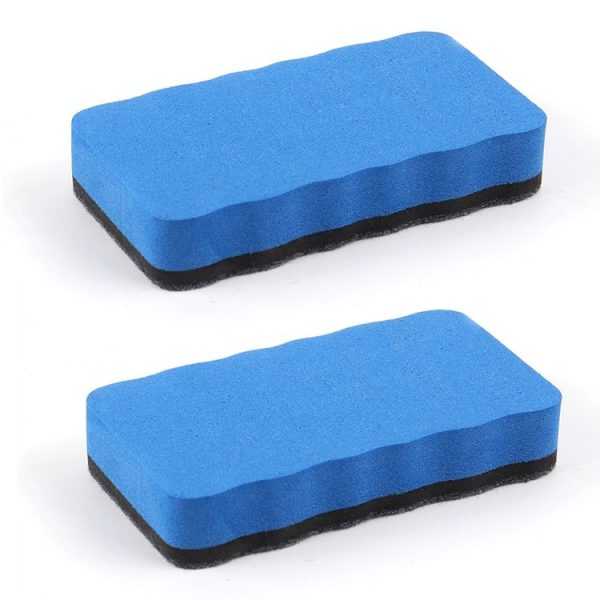 2pcs / Pack Magnetic EVA Felt Cloth Whiteboard Eraser Rectangular Wave Edge Blackboard Eraser 10.2x5.5x2cm (Blue)