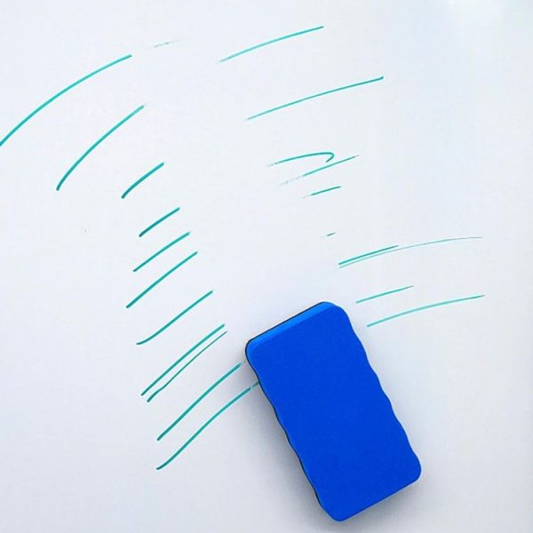 2pcs / Pack Magnetic EVA Felt Cloth Whiteboard Eraser Rectangular Wave Edge Blackboard Eraser 10.2x5.5x2cm (Blue) - Image 2