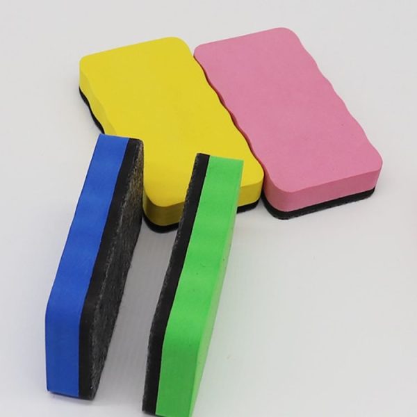 2pcs / Pack Magnetic EVA Felt Cloth Whiteboard Eraser Rectangular Wave Edge Blackboard Eraser 10.2x5.5x2cm (Blue) - Image 4
