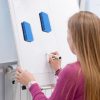 2pcs / Pack Magnetic EVA Felt Cloth Whiteboard Eraser Rectangular Wave Edge Blackboard Eraser 10.2x5.5x2cm (Blue) - Image 5