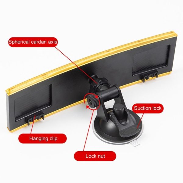 Car Modification Rotatable Adjustable Suction Cup Curved Rearview Mirror - Image 3