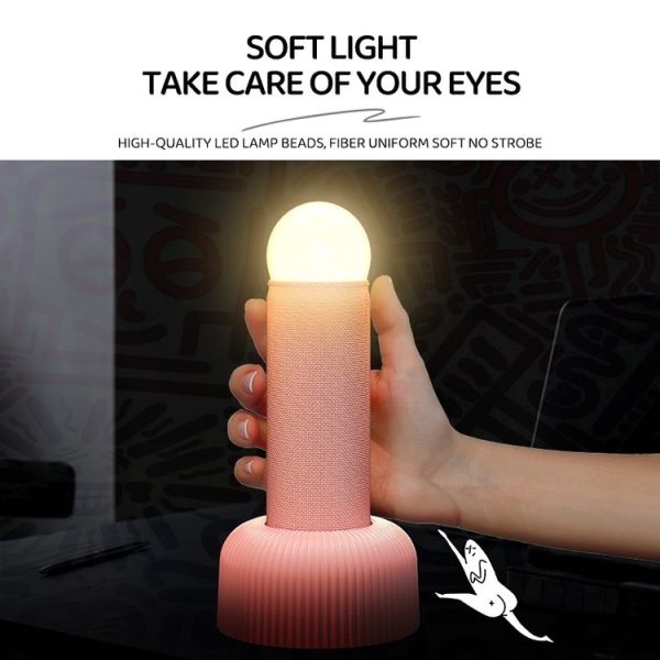 Hand Pull Night Light Rechargeable Bedroom Bedside Sleeping Lamp (Pink) - Image 5