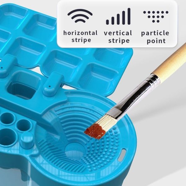 Painting Brush Washer with Drain Cleaner and Holder, 8 Palette Wells (Green) - Image 6