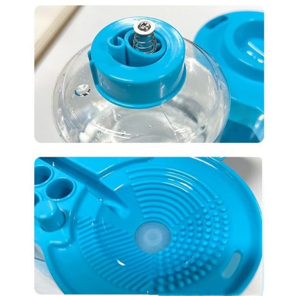 Painting Brush Washer with Drain Cleaner and Holder, 8 Palette Wells (Green) - Image 8