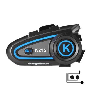 KUQIBAO K21S Motorcycle Riding Helmet Dual Intercom Bluetooth Headset With Lights (Soft Microphone)
