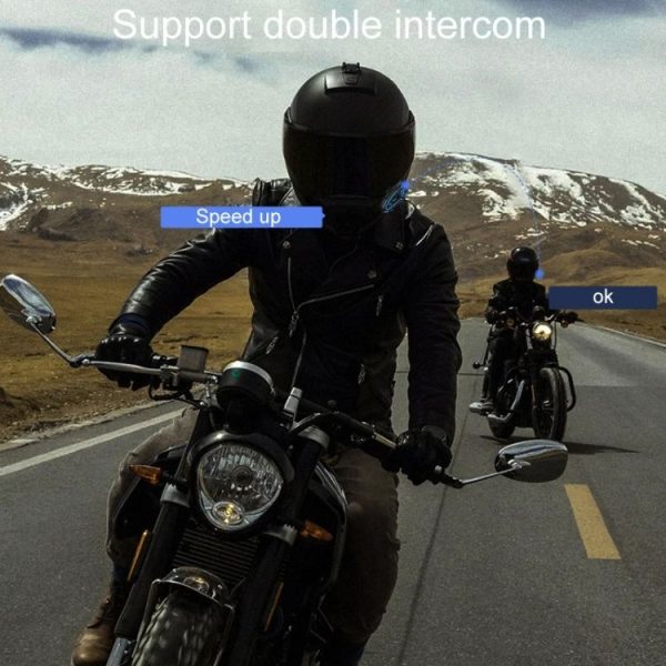 KUQIBAO K21S Motorcycle Riding Helmet Dual Intercom Bluetooth Headset With Lights (Soft Microphone) - Image 10