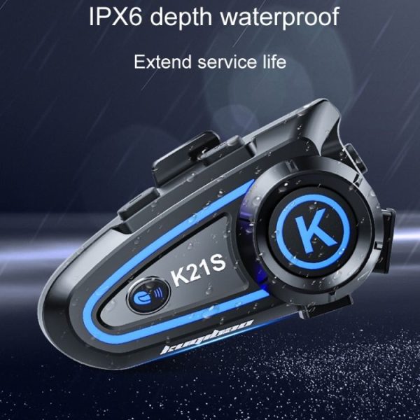 KUQIBAO K21S Motorcycle Riding Helmet Dual Intercom Bluetooth Headset With Lights (Soft Microphone) - Image 5