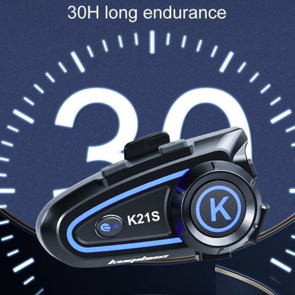 KUQIBAO K21S Motorcycle Riding Helmet Dual Intercom Bluetooth Headset With Lights (Soft Microphone) - Image 7
