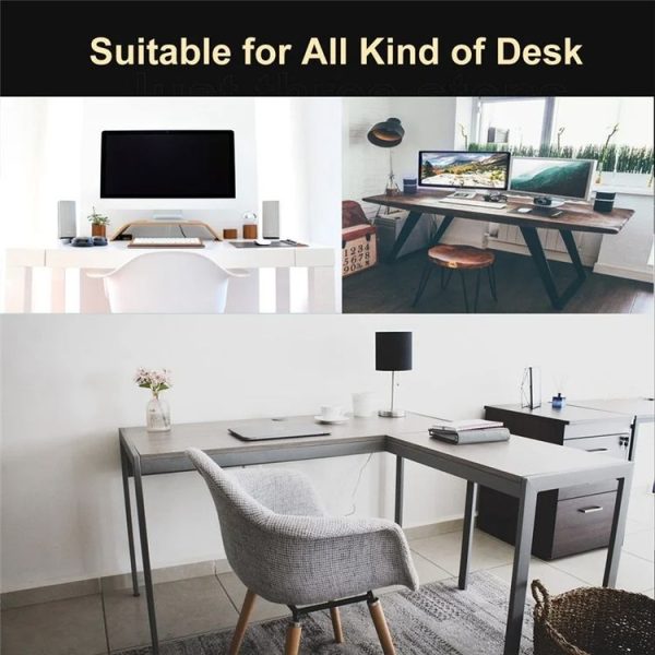 68 x 24cm Table Bottom Power Socket Hidden Organizer Mesh Pocket - Image 6